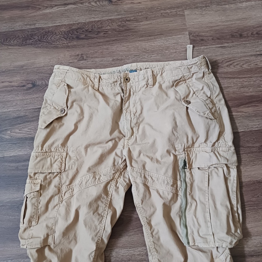 Vtg Polo Ralph Lauren Cargo Pants Mens 40 x 30 RL-067 Military Surplus Khaki - Picture 2 of 7